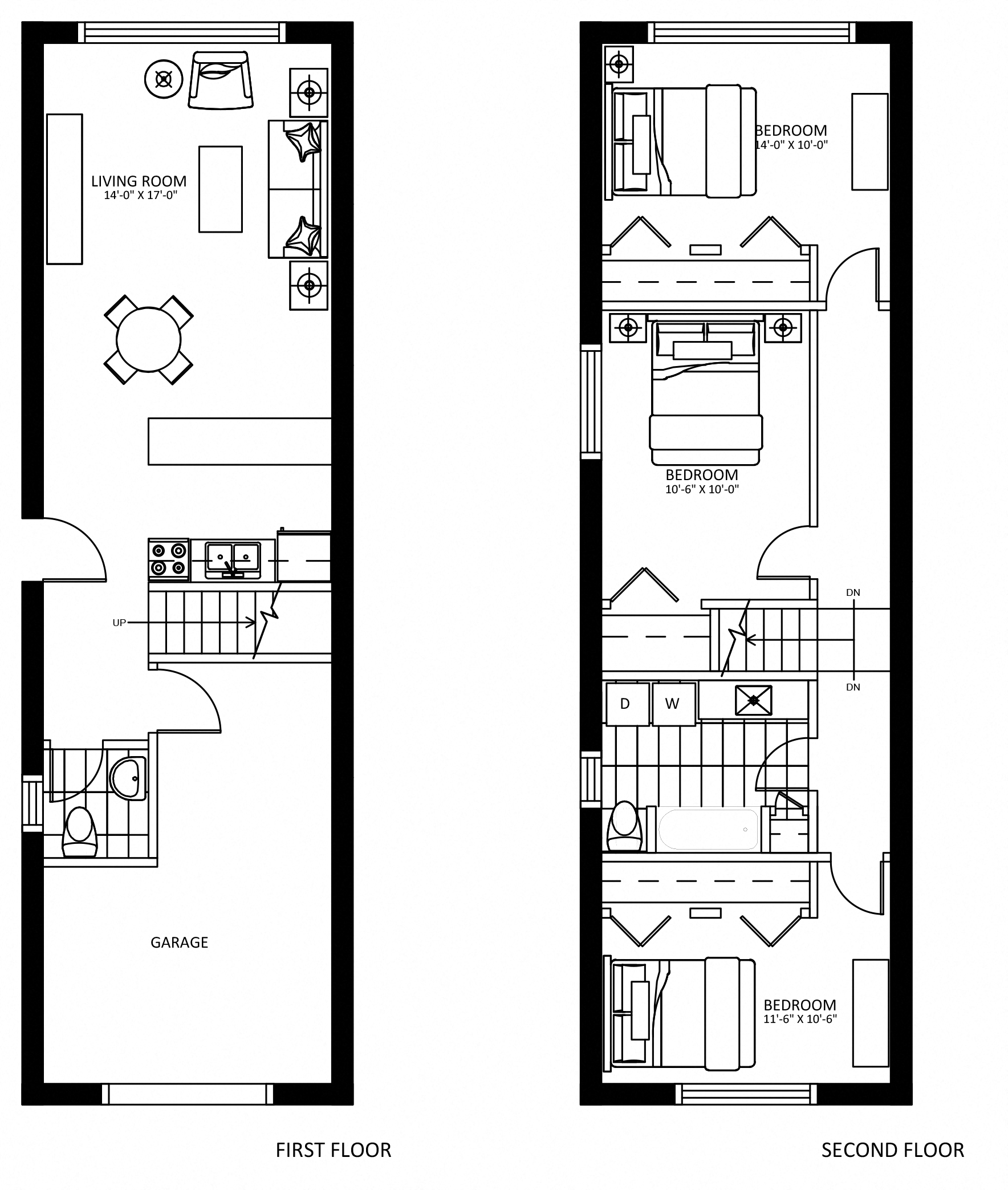 Floor plan for 3 beds, 1 bath, 1080 sqft